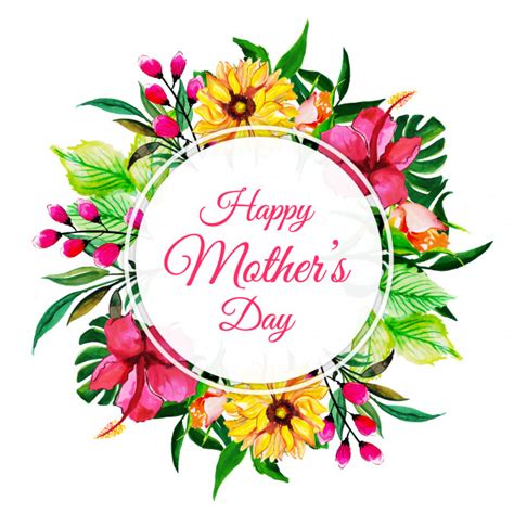 File format available eps & png. Watercolor happy mother's day floral frame background ...