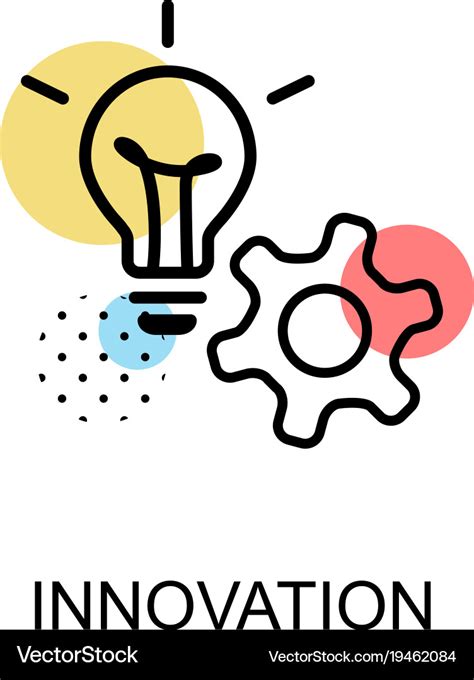 Innovation Icon With Light Bulb And Gear On White Vector Image