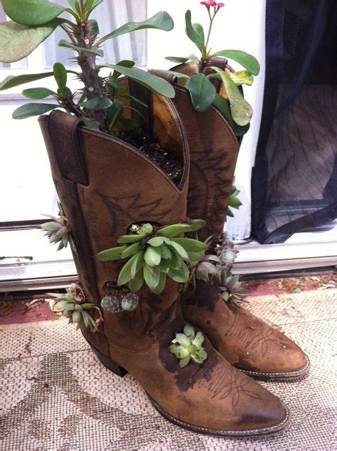 22 Boot Planters Ideas Planters Old Boots Old Cowboy Boots