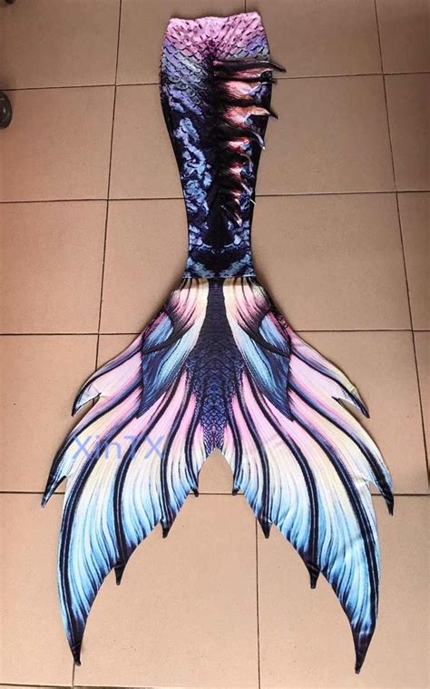 2018new Kids Adults Mermaid Tail With Monofin Swimmable Filpper
