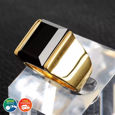 CINCIN PRIA SUPER KEREN BLACK ONYX - MODEL EKSLUSIF | Lazada Indonesia