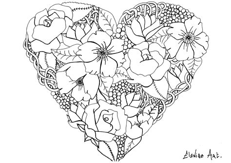 Coeur fleuri  Coloriage de Fleurs  Coloriages pour enfants