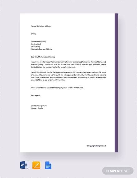 Free 8 Sample Retirement Resignation Letter Templates In Pdf Ms Word