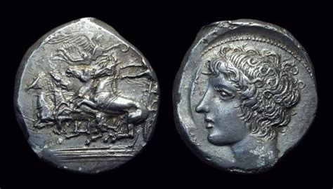 Ancient Coins Sicily Katana Ar Tetradrachm 1685g C 415 404 Bc