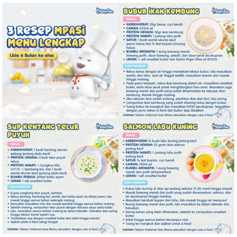 3 Resep Mpasi Menu Lengkap Usia 6 Bulan Ke Atas Part 1 Mamypoko Indonesia