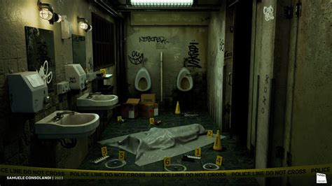 Artstation Bathroom Crime Scene
