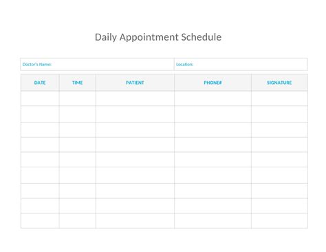 45 Printable Appointment Schedule Templates And Appointment Calendars