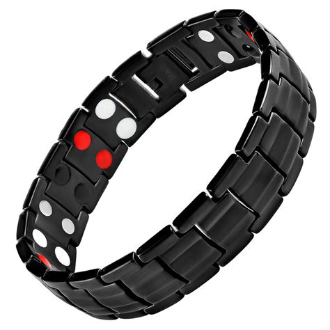 Magnetic Therapy Bracelet Black Titanium 4 In 1