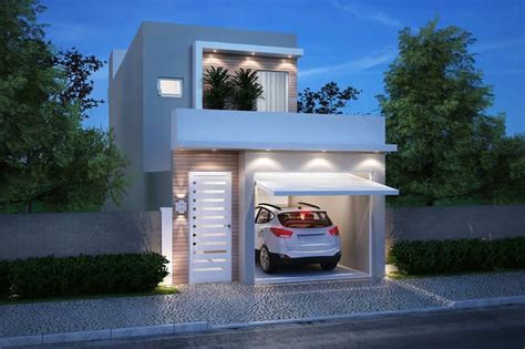 Piscina de 3 x 6 mts. Planta de sobrado com edícula | Fachadas de casas, Casas ...