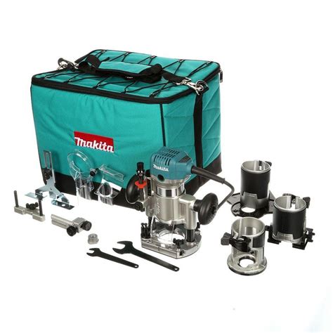 Makita 65 Amp 1 14 Hp Corded Variable Speed Compact Router With 3