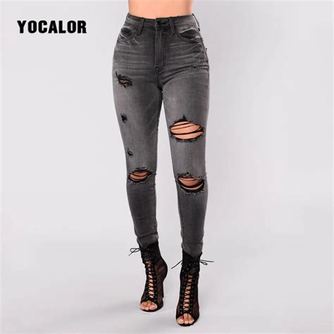 Yocalor 2018 Sexy Skinny Pants Hollow Out Cotton Slim Female Pencil