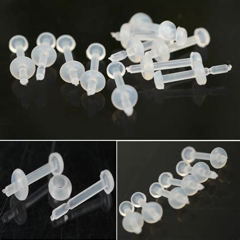 Wholesale 30pcs Clear Transparent Plastic Stem Rubber Allergy Ear Stud