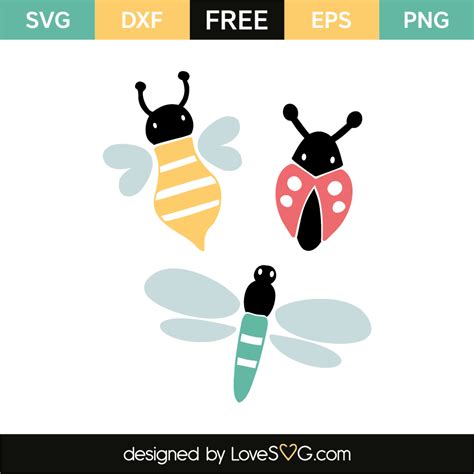 ✓ free for commercial use ✓ high quality images. Bee, ladybug & dragonfly | Lovesvg.com