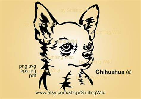 Craft Supplies And Tools Chihuahua Svg Vector Graphic Art Portrait Long