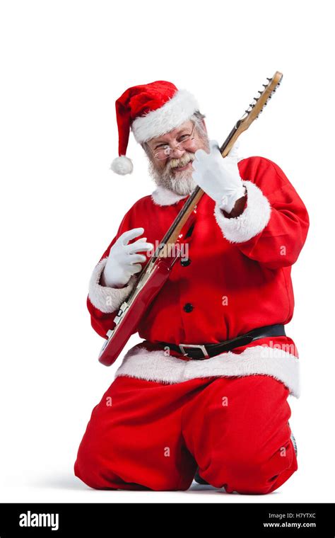 Smiling Santa Claus Playing A Guitar Stock Photo Alamy