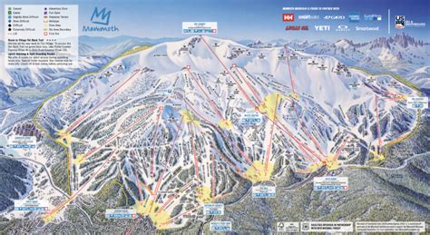 Winter Trail Map Mammoth Mountain Ski Area California