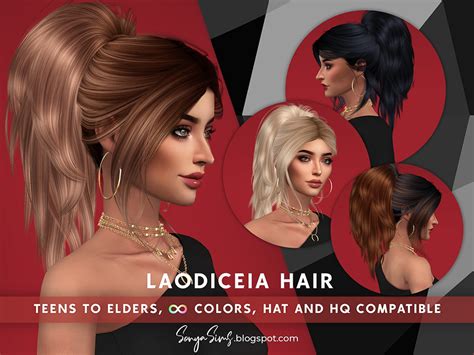 The Sims Resource Sonyasims Laodiceia Hair Early Access On Patreon