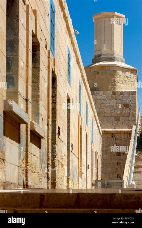 Historic Limestone Buildings In Fort St Angelo In Malta Stock Photo Alamy