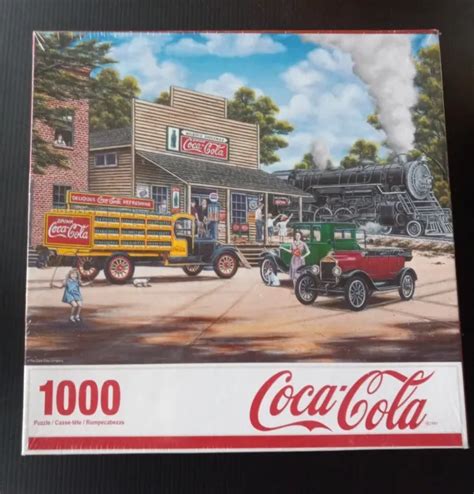 Springboks 1000 Piece Jigsaw Puzzle Coca Cola All Aboard Train Brand