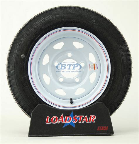 Bolt pattern 4 on 4. Trailer Tire 4.80 x 12 on White Painted Wheel 5 Lug Rim ...