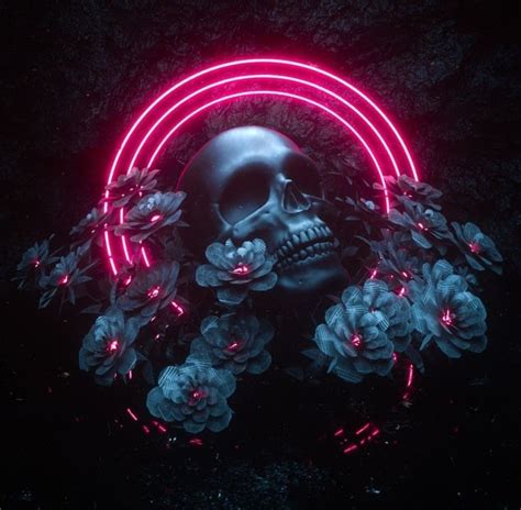 Neon Skull Skull Wallpaper Skull Art Skeletons Wallpaper Aesthetic