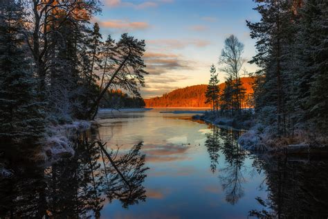 sweden, Scenery, Rivers, Sunrises, And, Sunsets, Trees, Arvika, Nature ...