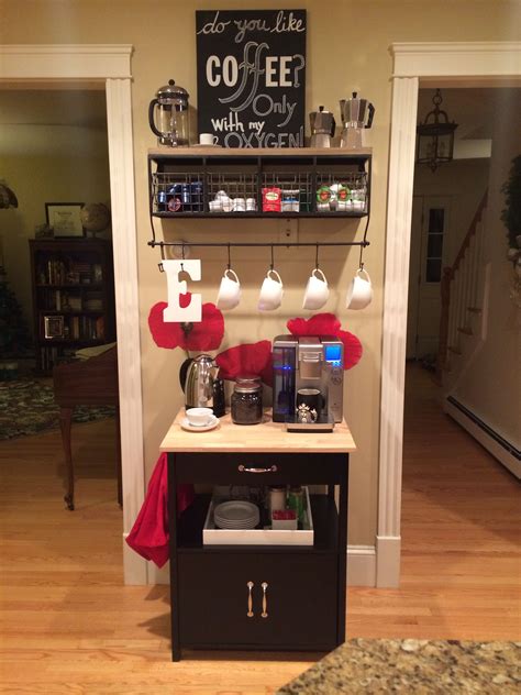 Home coffee bar's are not only fun and decorative but they're also a great way to save money. Coffee and Tea Bar... just to clarify, I do NOT like the ...