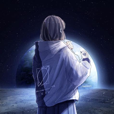 1080p Free Download Anime Anime Girls Space Stars Planet Jacket