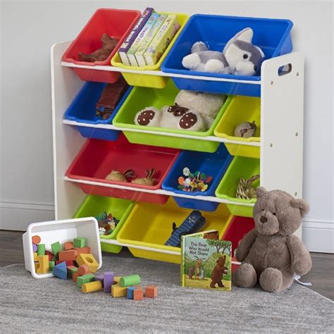 Sesslife Toy Storage Organizer 4 Layer Removable Kids Toy Shelf W