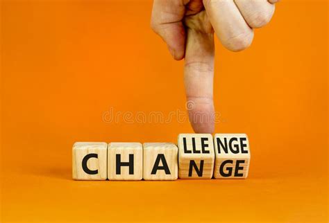 Chance Or Challenge Symbol Businessman Turns Wooden Cubes And Changes