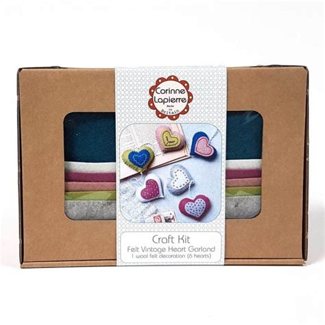 Vintage Heart Garland Felt Craft Kit All Sewn Up Wales By Helen Rhiannon