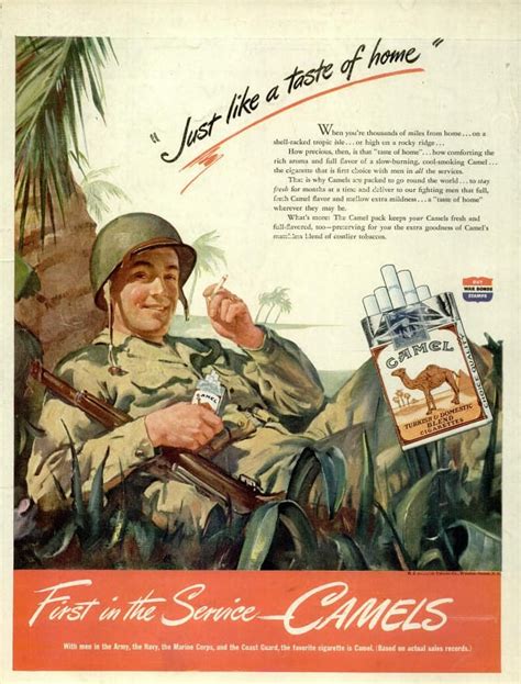 Ww2 Camel Cigarette Ad July 1944 Just Like A Taste Of Home