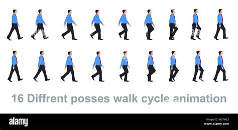 Businessman Character Model Sheet With Walk Cycle Animation Sprites Images