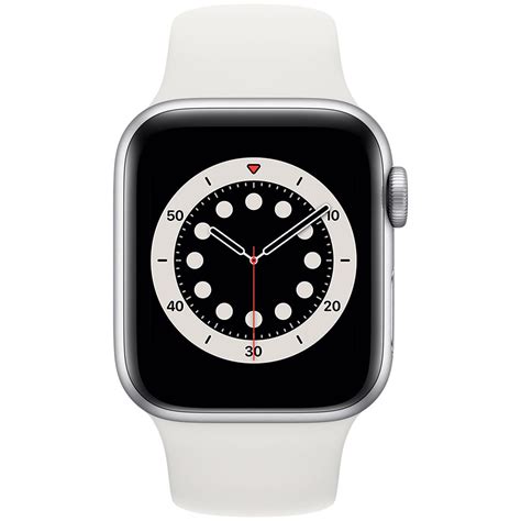 Apple Watch Series 6 Gps Aluminiumboett I Silver 40 Mm Vit Sportband