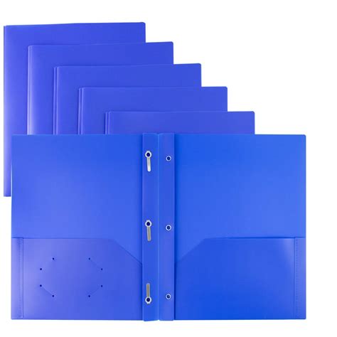 2-Pocket Plastic Folder With Fasteners, Blue Plastic Folder, 49% OFF