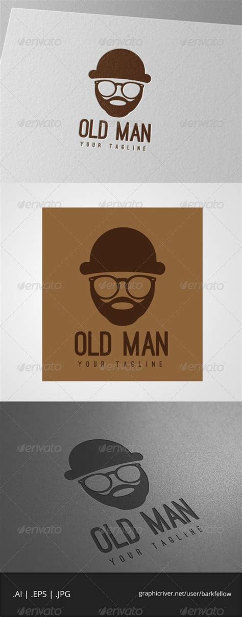 Old Man With Glasses Logo Glasses Logo Logo Templates Mens Glasses