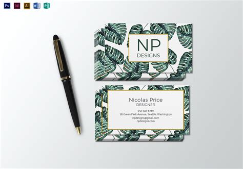 The social media template will help you to design a modern and product for your clients. Monstera Business Card Template in PSD, Word, Publisher ...