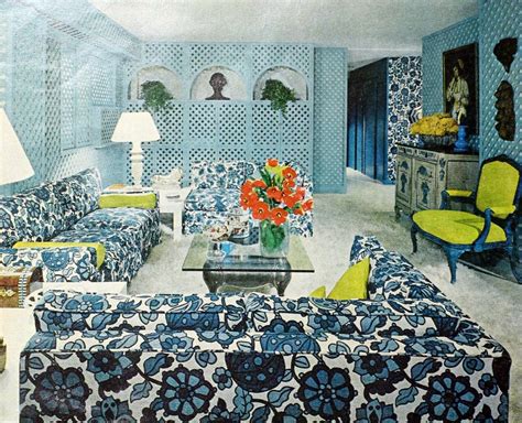 Vintage 1960s Living Room Decor Retro Home Fashion With Mid Century