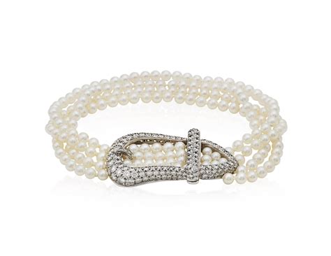 Tiffany And Co Cultured Pearl And Diamond Buckle Bracelet Christies