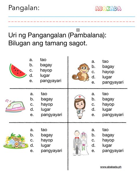 Pagsasanay Sa Filipino Free Printable Worksheets For Pagtukoy Ng