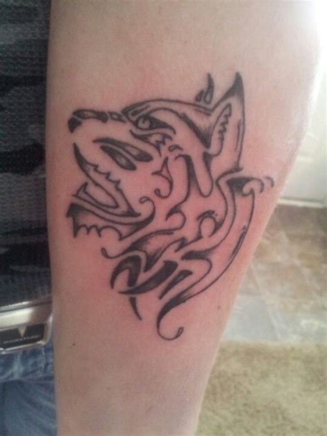 My Most Recent Tattoo A Tribal Wolf Based Off Native