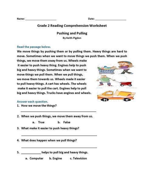 Free Printable Reading Worksheets For 2 Grade