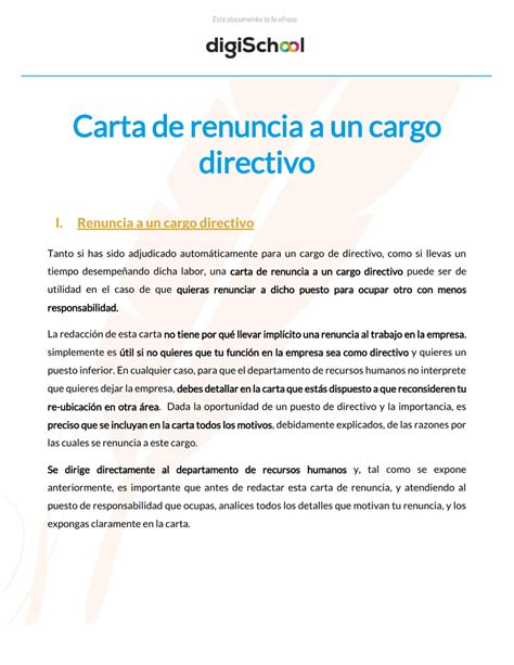 Modelo De Carta De Renuncia A Cargo Directivo De Asociacion Financial