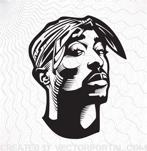 Tupac Shakur Portrait Svg Clipart Tupac Shakur Portrait Cut Etsy