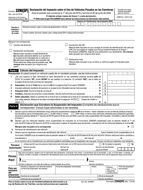 Irs 2290 Sp 2019 Fill And Sign Printable Template Online Us Legal