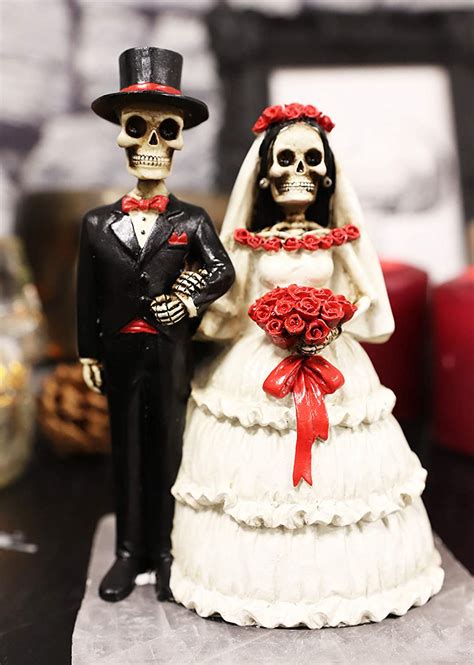 Ebros Love Never Dies Wedding Bride And Groom Skeleton Couple Figurine Ebros T