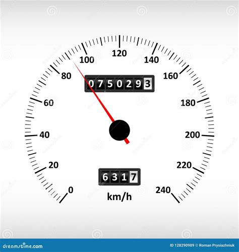 Car Speedometer With Speed Scale And Kilometer Counter Vector Stock
