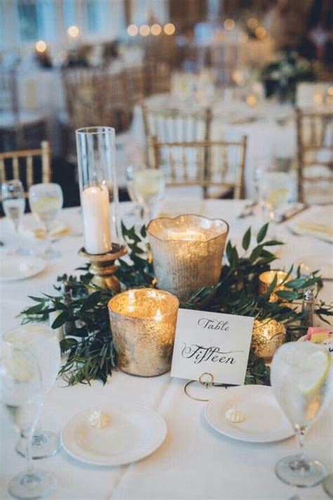 16 Trendy Greenery Wedding Centerpieces With Candles Chicwedd