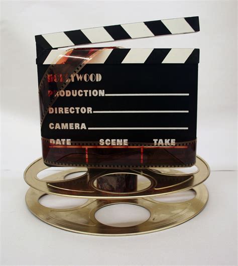 Hollywood Studio Clapboard And Reel Centerpiece Gold Hollywood Studio