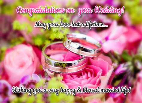 Congrats On Your Wedding And Flowers Free Congratulations Ecards 123